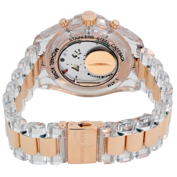 Michael Kors bradshaw acetate clear rosegold watch - Picture 4 of 8